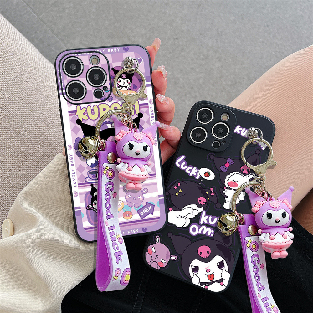 3D Kuromi Toy Pendant Wrist Strap Phone Case For Huawei Nova 10 11 11i ...