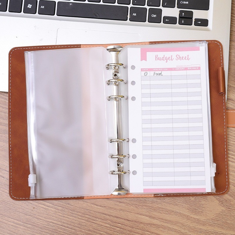 6 Holes Loose-leaf Notebook for Financial Management / Money Cash Bill ...