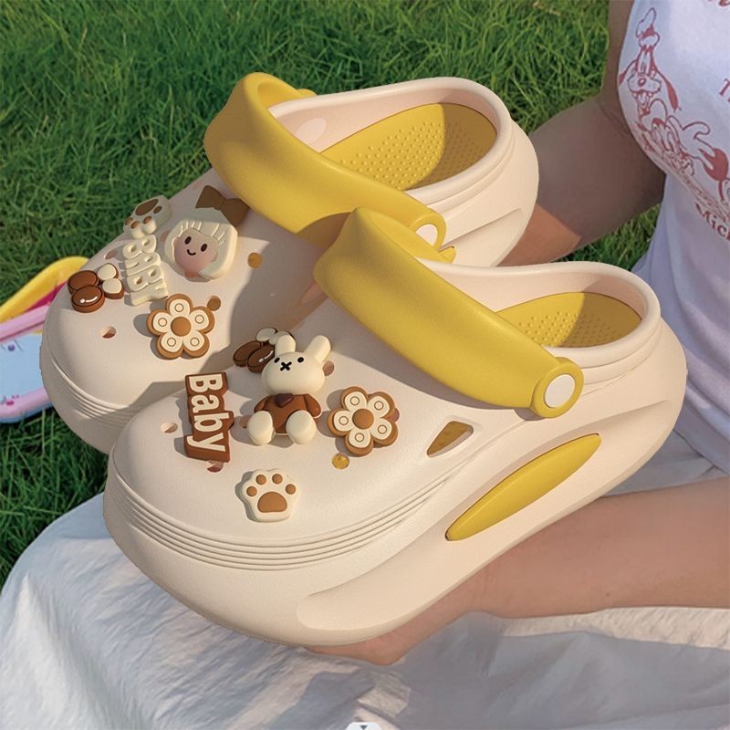 Baby Cute Rabbit Thick-soled Hole Shoes For Women Summer 2024 New ...