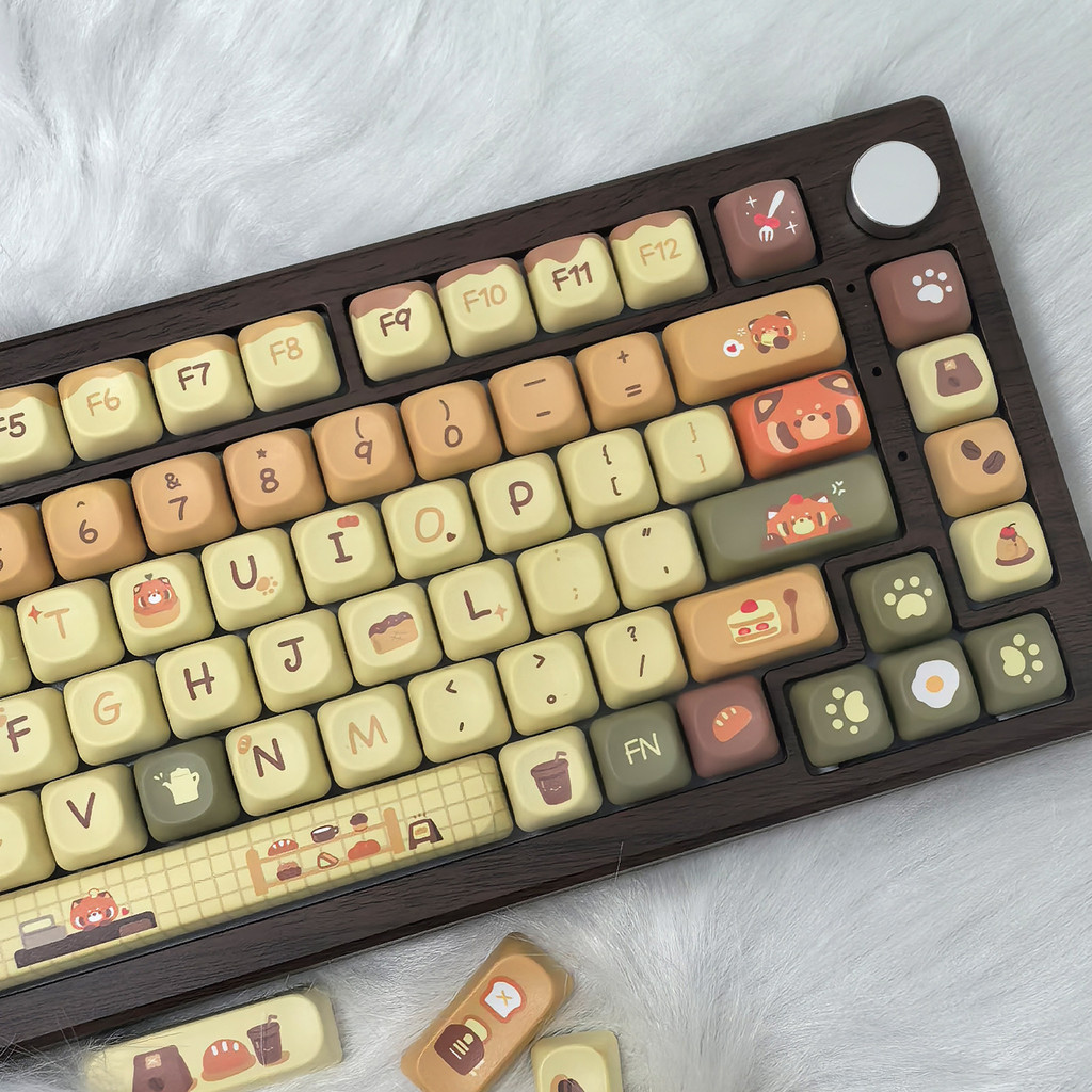 Red Pandas Cafe Keycap MOA Profile 120+ Keys PBT Dye Sublimation MAD 68 ...