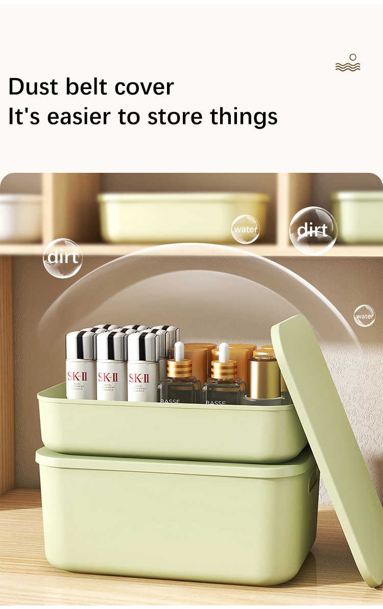 Storage box with lid Household clutter organizer Desktop storage Snack ...