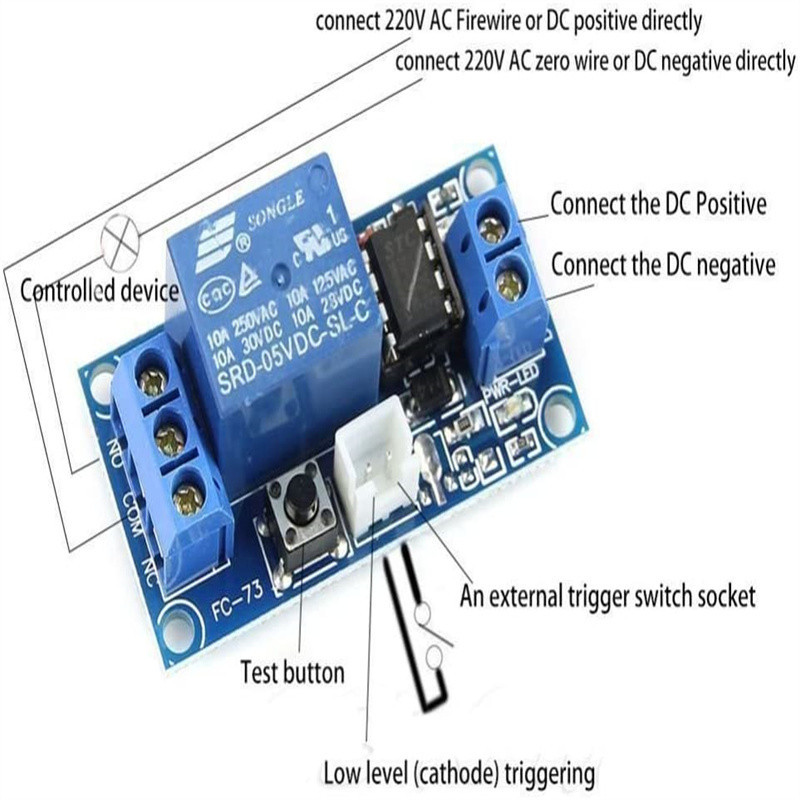 Single-key bistable one-key start-stop self-locking relay module Single ...