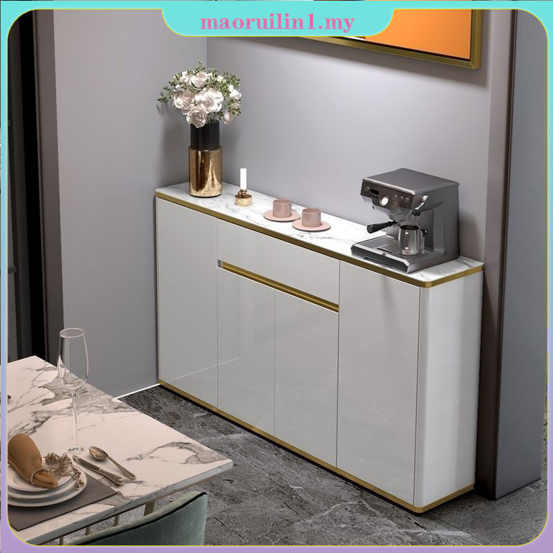 Sideboard Luxury Kitchen Light Cabinet Ultra-Thin Rock Slab Countertop ...