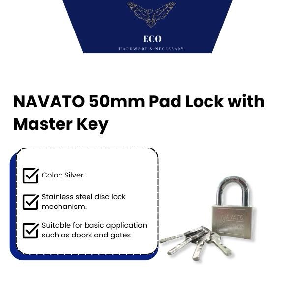 ECO HARDWARE NAVATO 50MM Security Keypad Lock with 3+1 Keys 1PC/2PCS ...