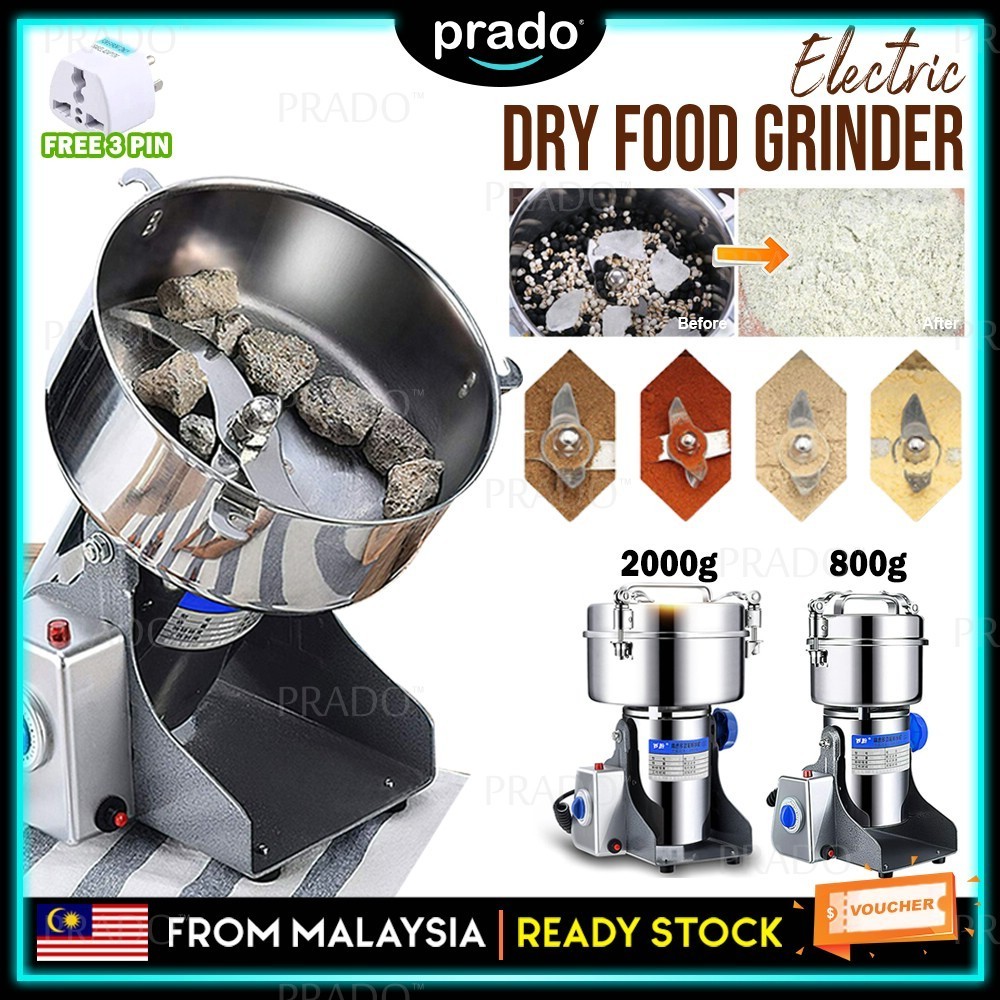 PRADO 2000g Stainless Steel 430 Dry Food Powder Spice Grinder Cereal ...