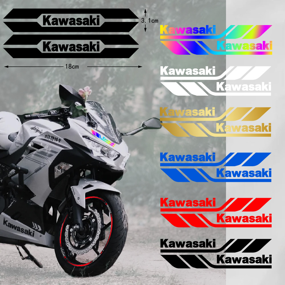 4Pcs KAWASAKI Stickers Motorcycle Shock-absorbing Decals Reflective ...