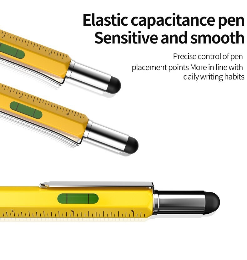 6In1 Multifunctional Tool Pen Scale Level Gauge Screwdriver Capacitor ...