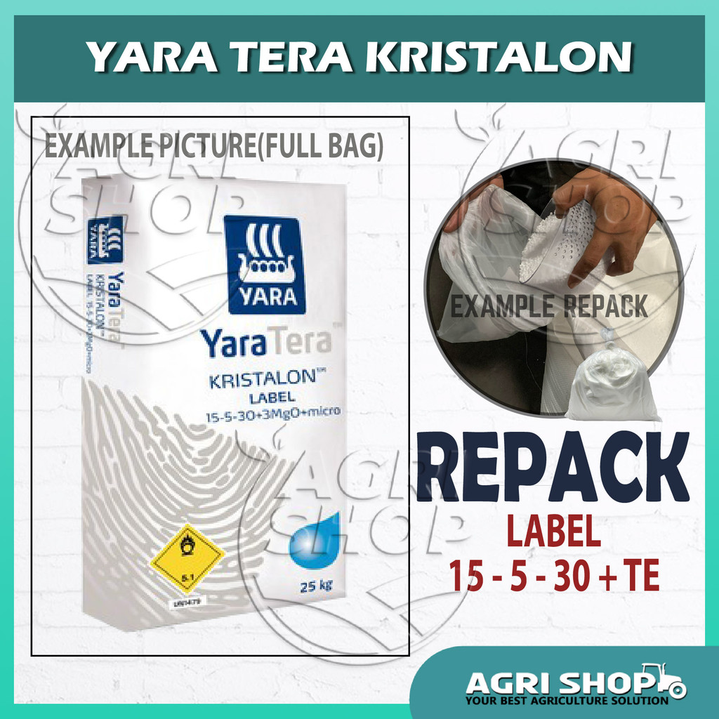 (REPACK) Agrishop Yara Tera Kristalon Label 15-5-30+TE 1KG 2KG 5KG NPK ...
