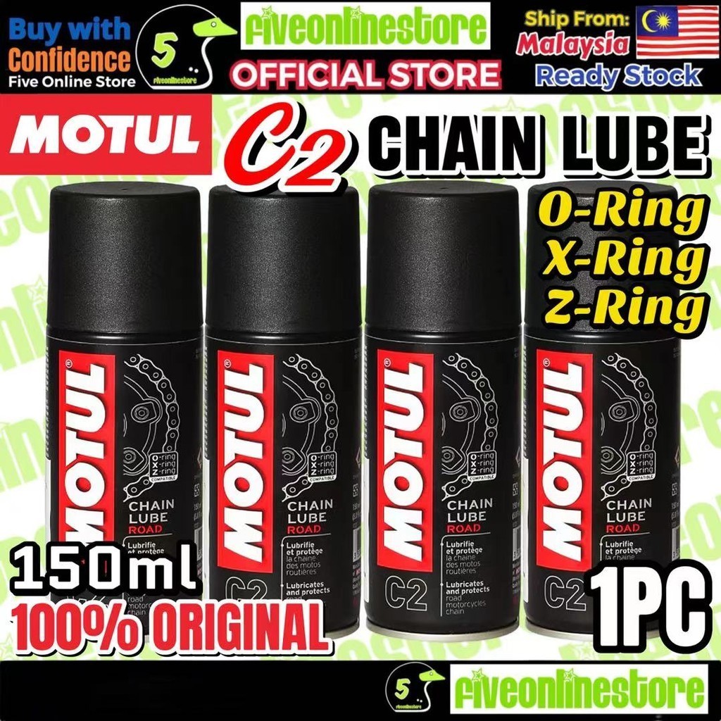 MOTUL C2 Chain Lube Road 150ML MC Care 100% ORIGINAL Spray Rantai Motor ...
