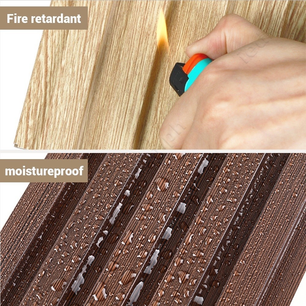 20PCS Waterproof Solid Wood PVC Panel Board 3D Home Living Room Wall