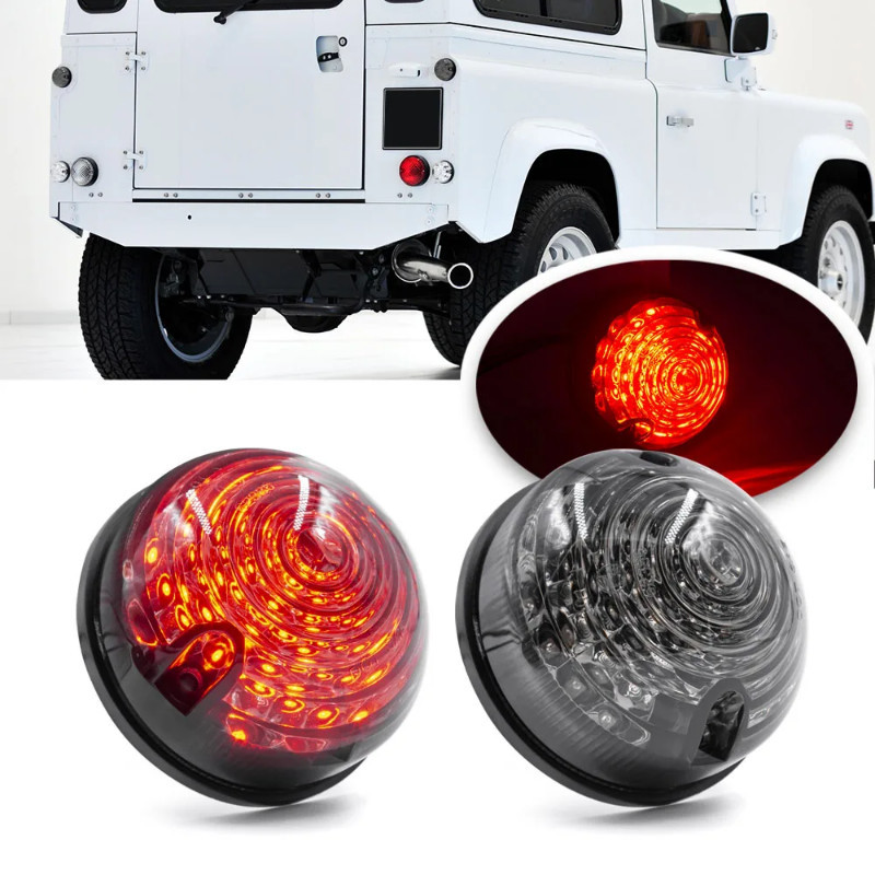 2pcs 73mm Round LED Rear Tail Lamp Red Stop Light Upgrade Kit For Land ...