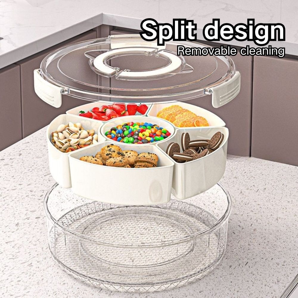 6in1 Rotatable Round Large MultiBox Candy Snack Container with Sealed ...