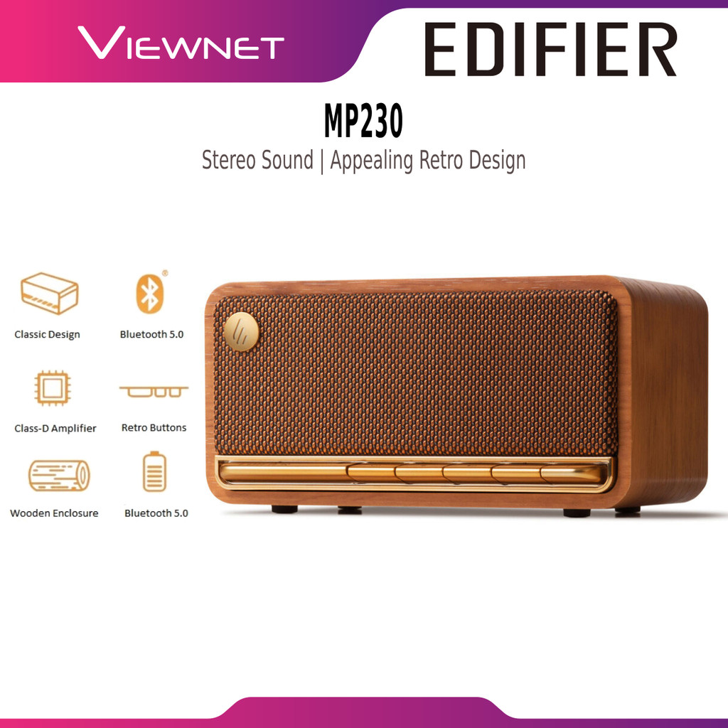 EDIFIER MP230 PORTABLE VINTAGE WIRELESS BLUETOOTH SPEAKER V RETRO ...