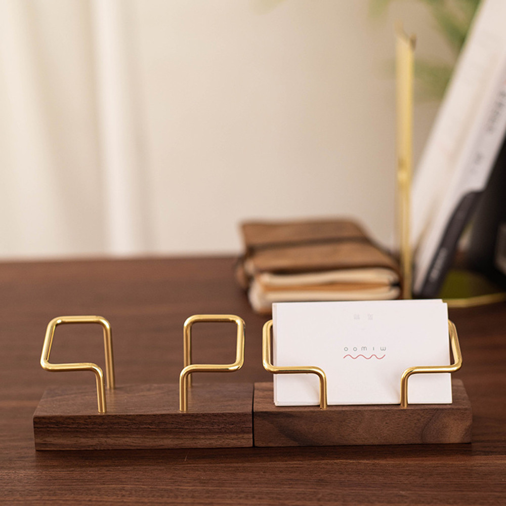 2Pcs Stainless Steel Business Card Holder Desktop Card Display Stand Rack Organizer For Home Office Desk