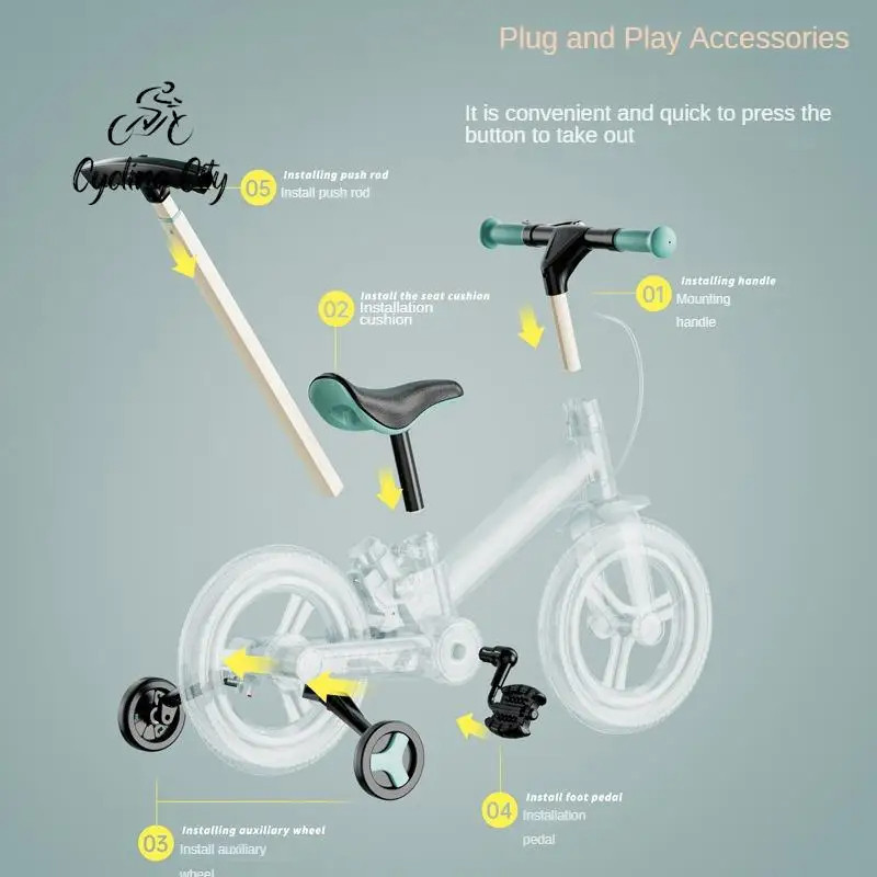 Nadle S-900 Children Bicycle Balance Bike 2-in-1 Multifunctional ...