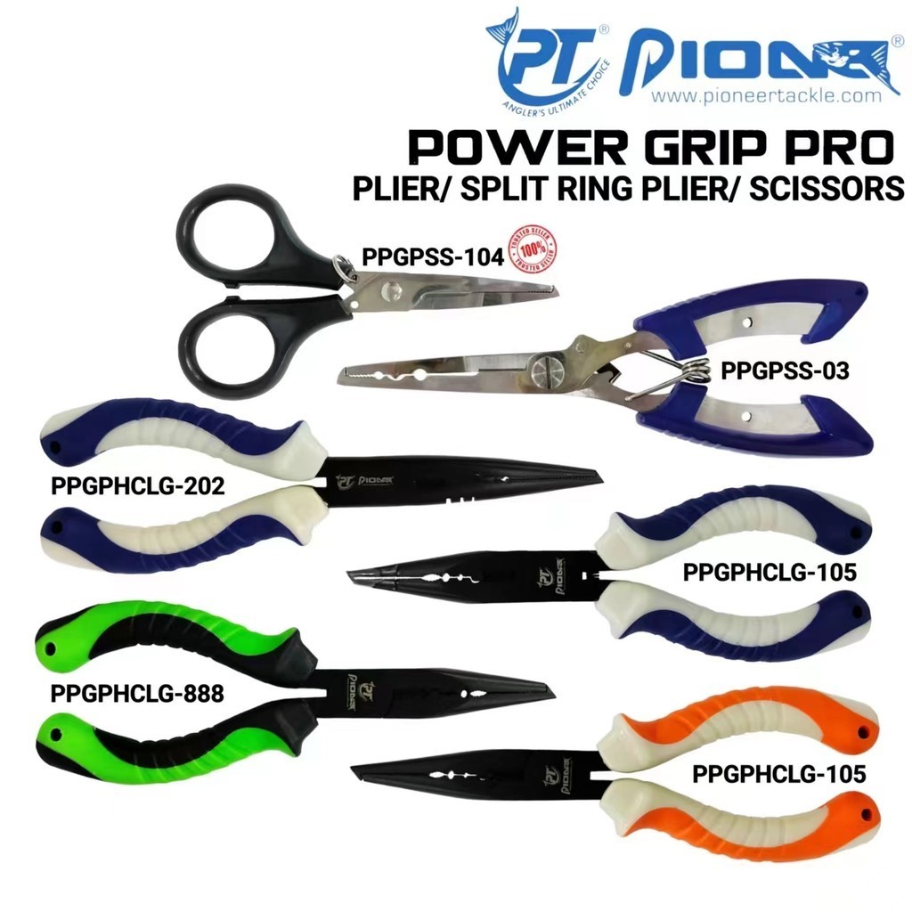 PIONEER POWER GRIP PRO FISHING PLIERS & SCISSORS/ SPLIT RING PLIERS ...
