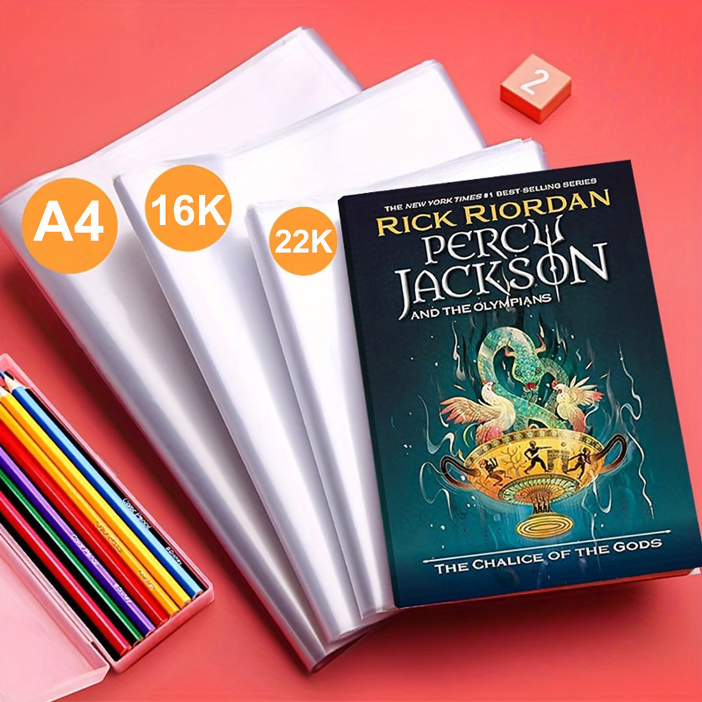 5PCSA4/16K/22K Transparent Plastic Book Covers Self-adhesive Closed ...
