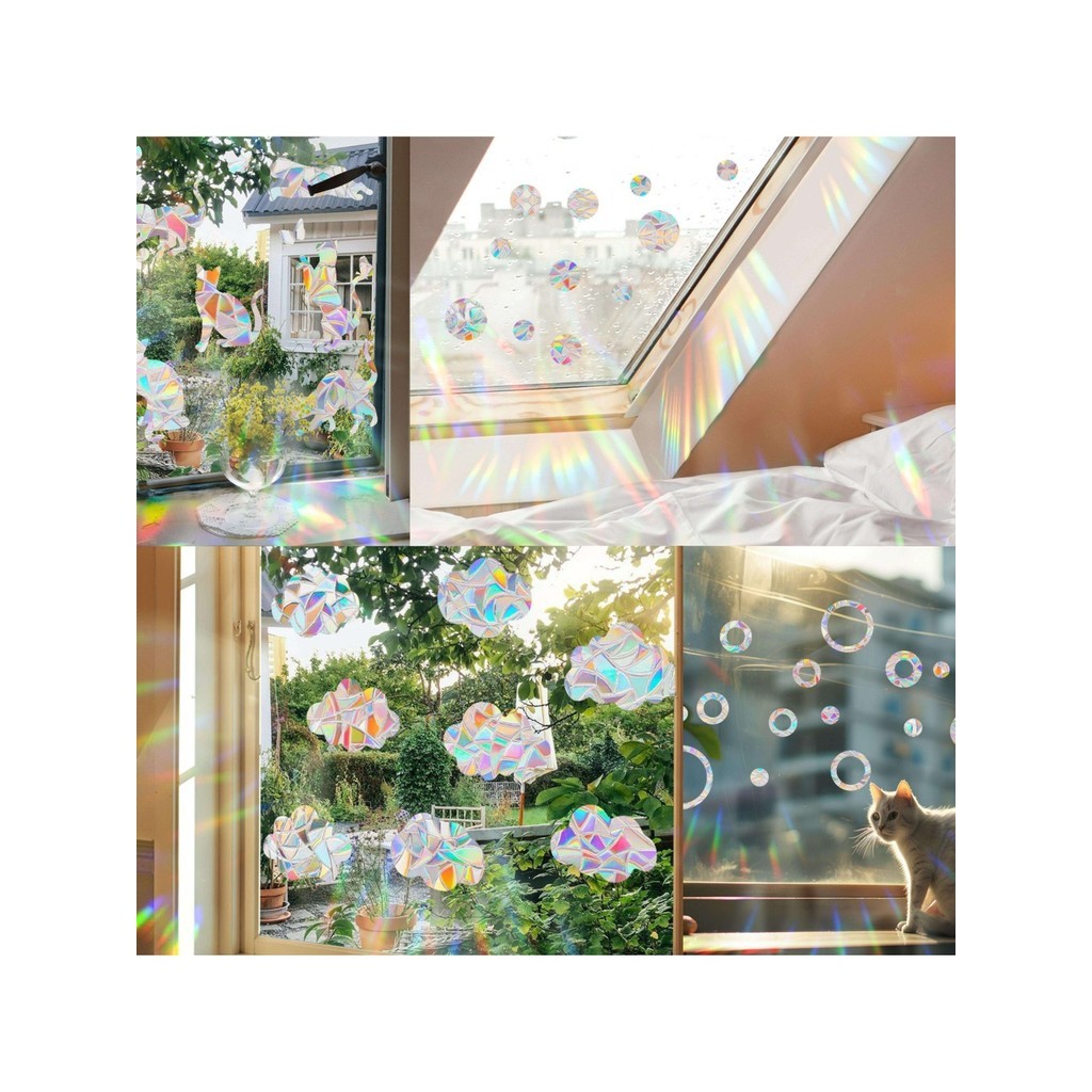 New Rainbow Prism Sticker Sun Catcher Electrostatic Sticker Windows ...