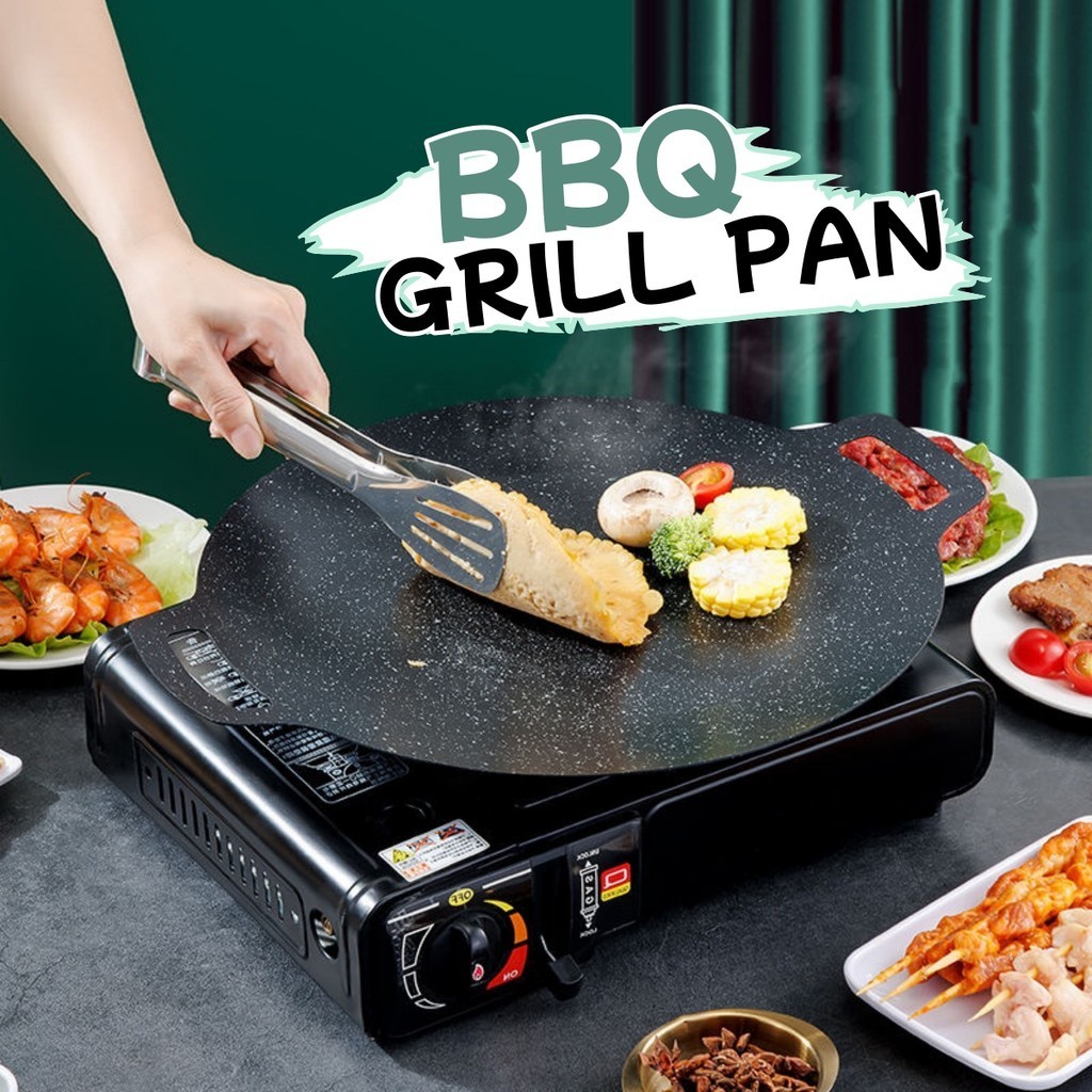 Korean BBQ Grill Pan Smokeless Non Stick Barbecue Flat Plate Frying Pan ...