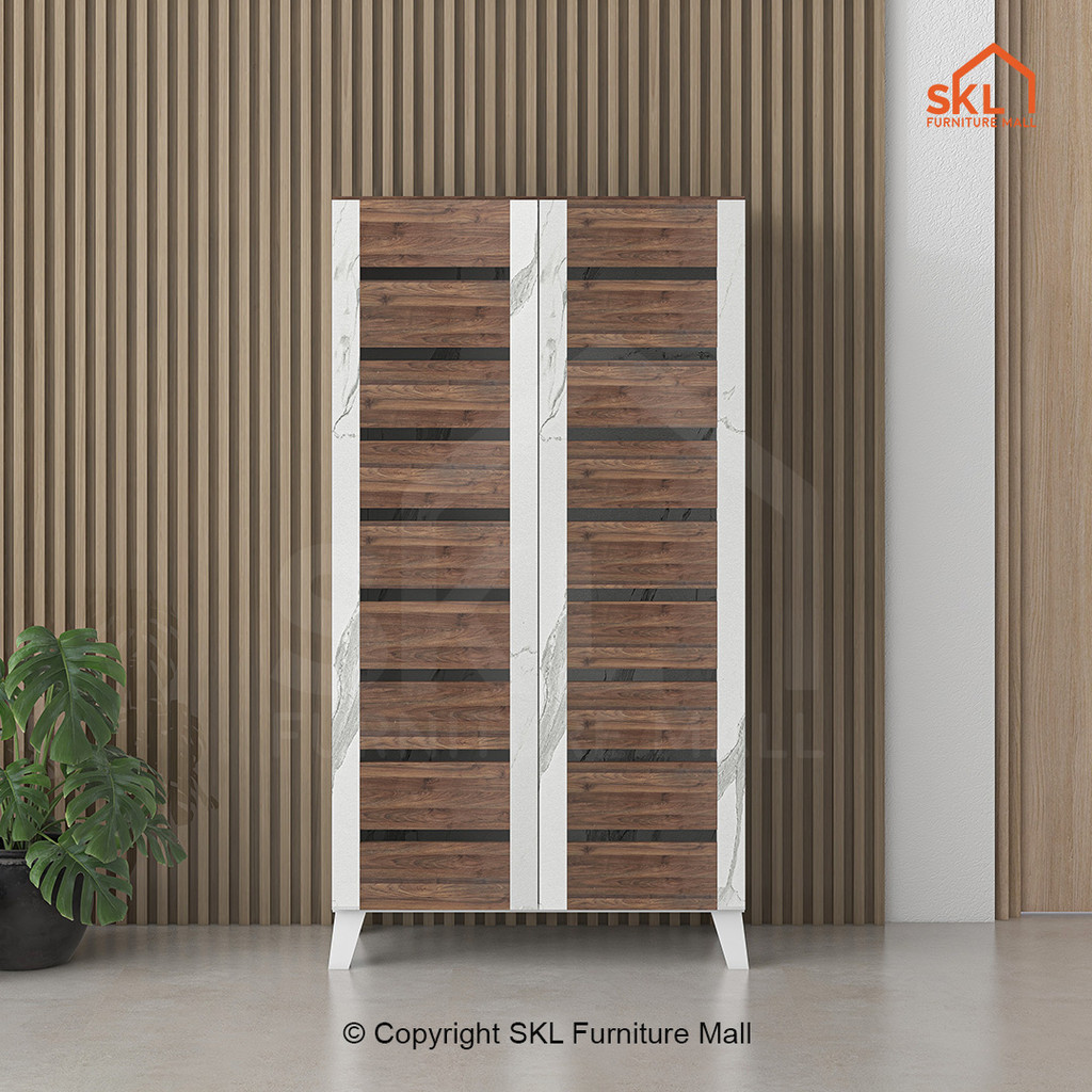 SKL 2/3-DOORS SHOE CABINET WITH LEG / Rak Kasut / Almari Kasut | Shopee ...