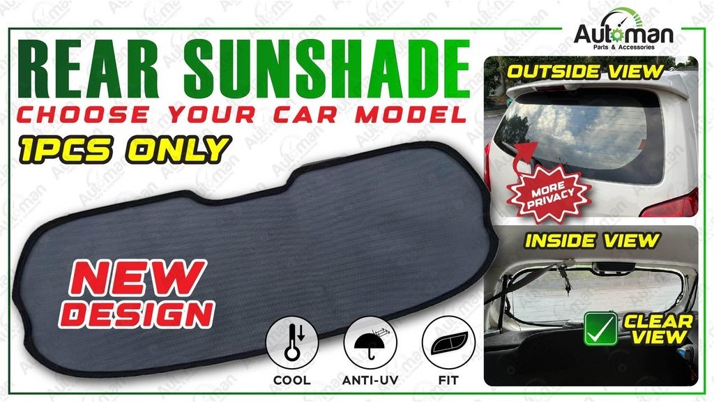 Rear Windscreen Car Sunshade Cermin Besar Belakang Kereta Proton ...