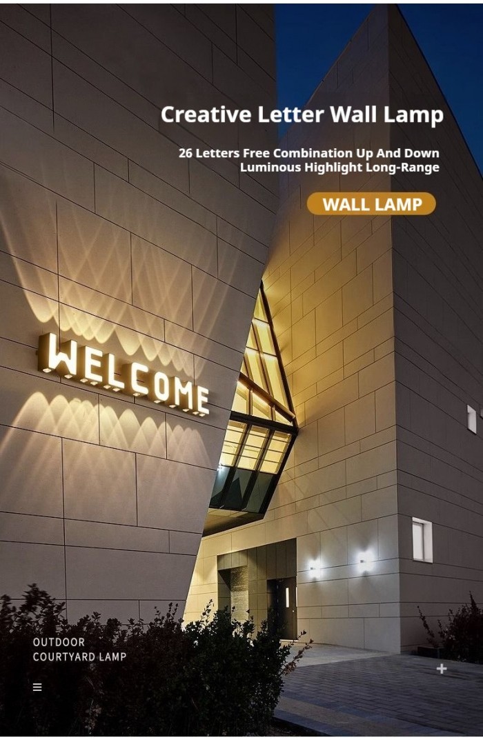 Outdoor Wall Light LED Modern Wall Lamp House Number Logo Indoor ...
