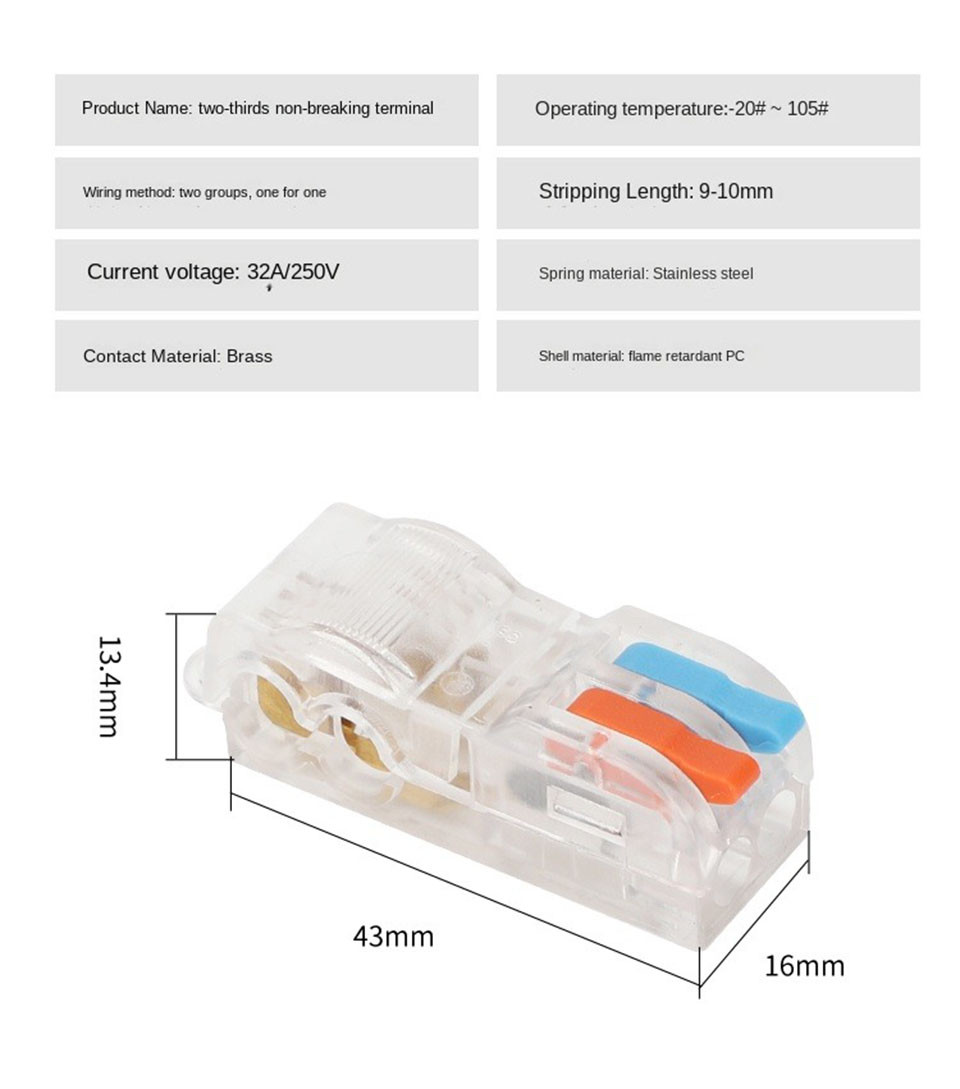 T-type Electrical Wire Connectors Snap Splice Locking Quick Crimp ...
