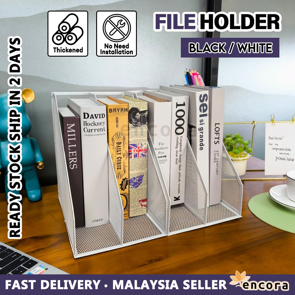 [2PC/SET] Encora Metal File Holder Rak Folder Folder Rack Magazine A4 ...