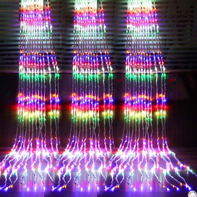 3X3M 3X2M LED Waterfall Curtain Icicle String Light Meteor Shower Rain ...