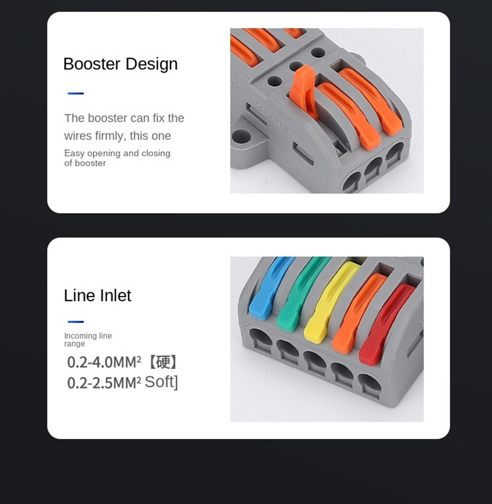 Wire Connector Mini Quick Terminal Blocks 2/3/5/6Pin Universal ...