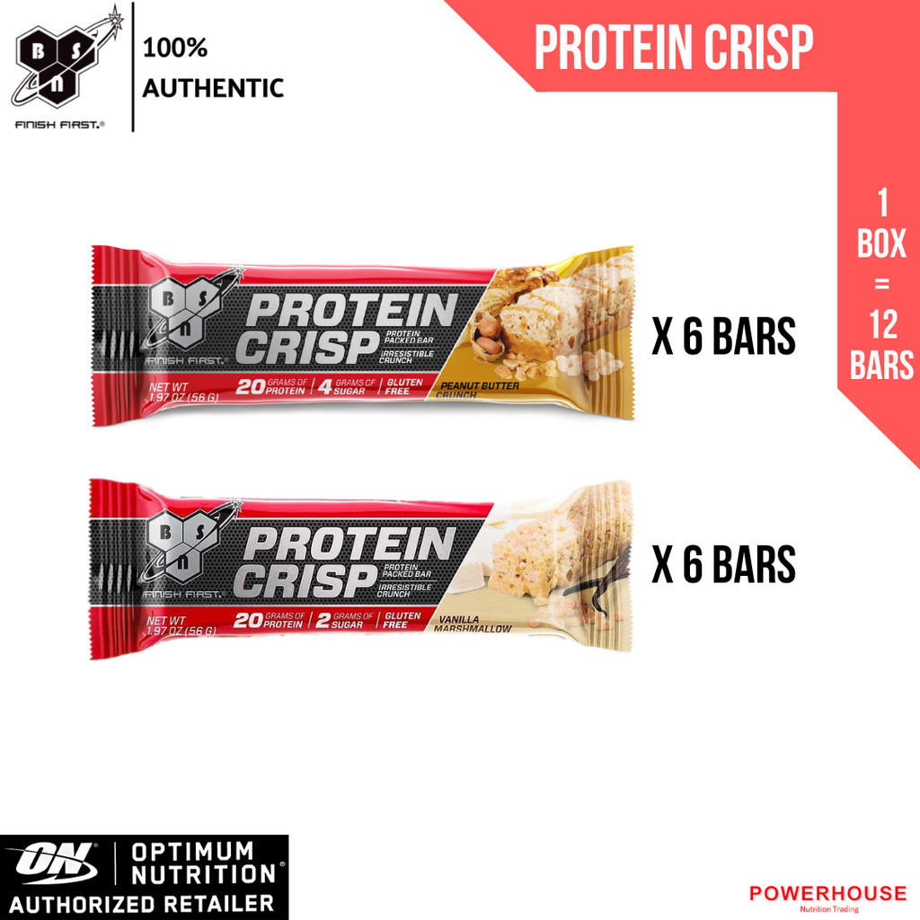 [MIXED] BSN Protein Crisp Bar, 1 box of 12 bars [Protein Snack ...