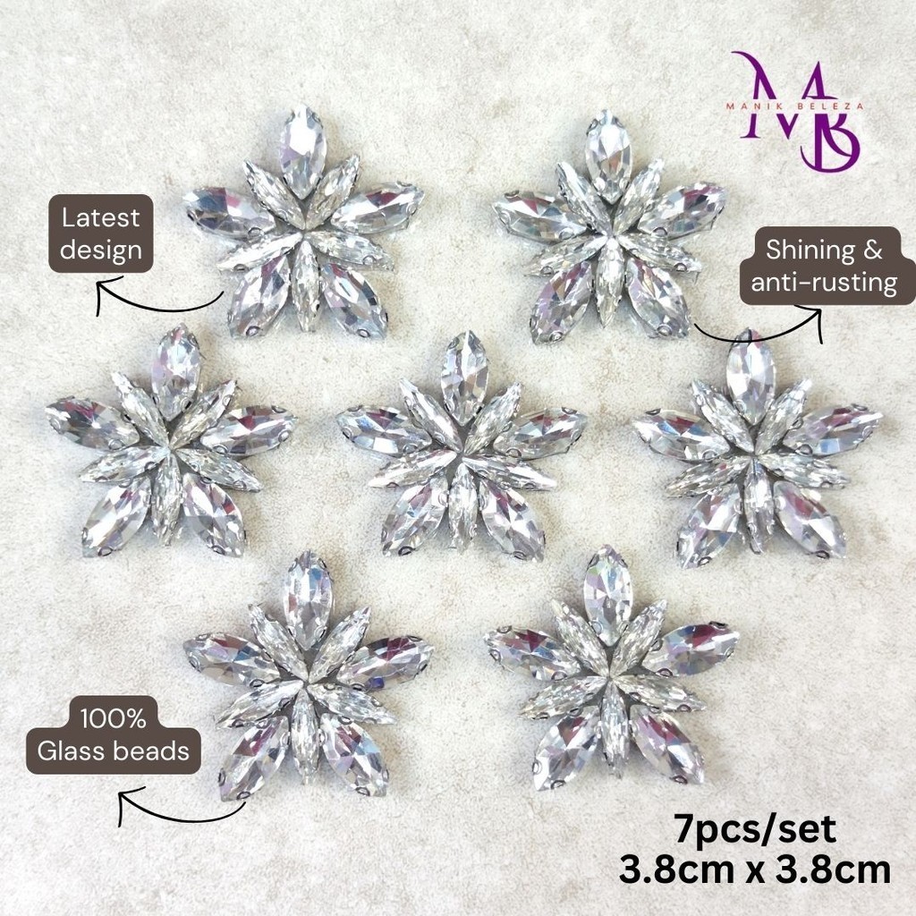 7pcs Beleza Beads Iron on Manik Tampal Bead Seterika Baju Kurung Moden ...