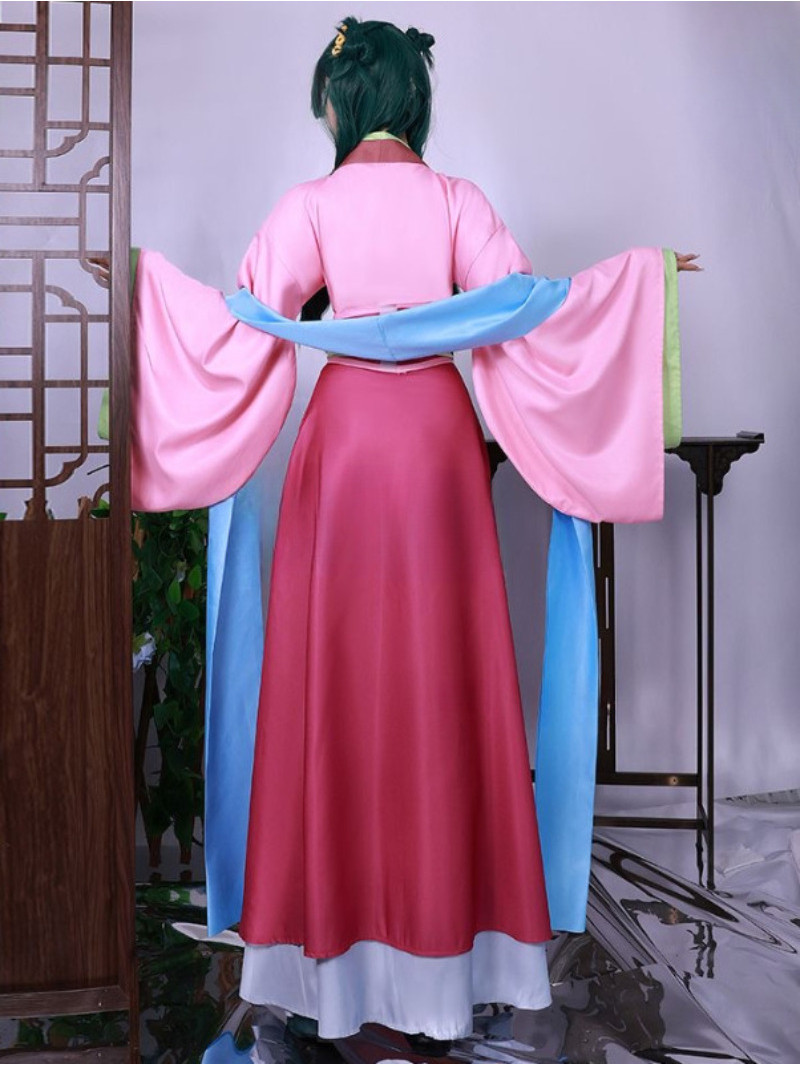 FCCAM Maomao Costume de cosplay Mao Mao Mao Fee, tenue complète, pour femme, robe en chanvre, rose, taille M