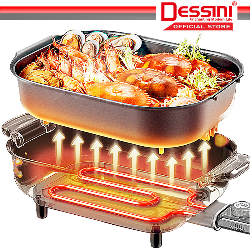 DESSINI ITALY Electric Cooker Steamboat Hot Pot Casserole Non Stick ...