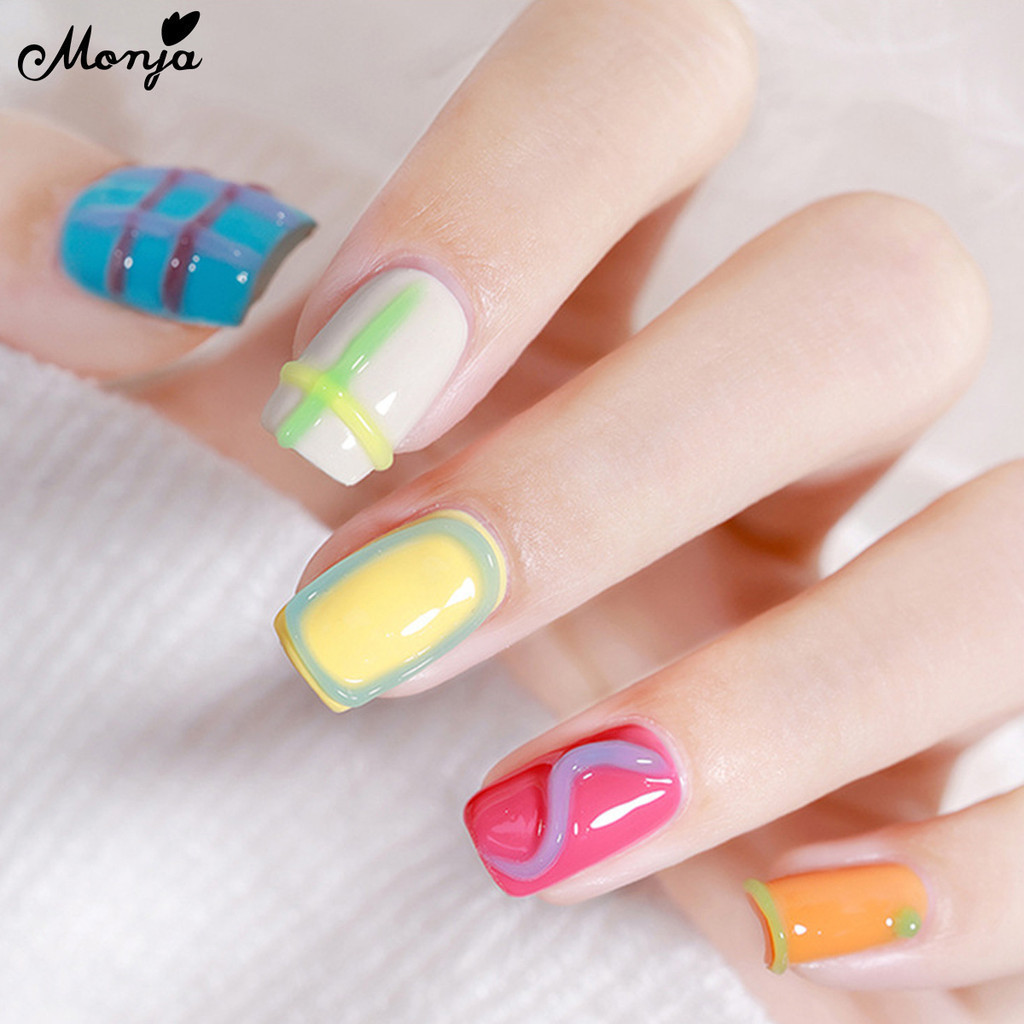 Monja 5D Solid Pudding Nail Polish Embossed Painting Powder Can Be ...