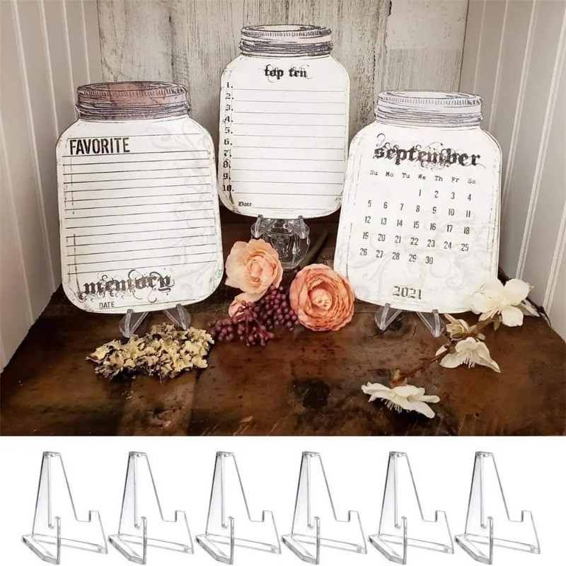 Mini Transparent Triangle Picture Frame Display Stand - Home Desk ...