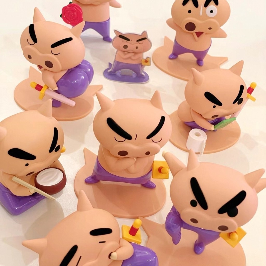 Buriburi zaemon shin chan daily blind box toy figure desktop decoration ...