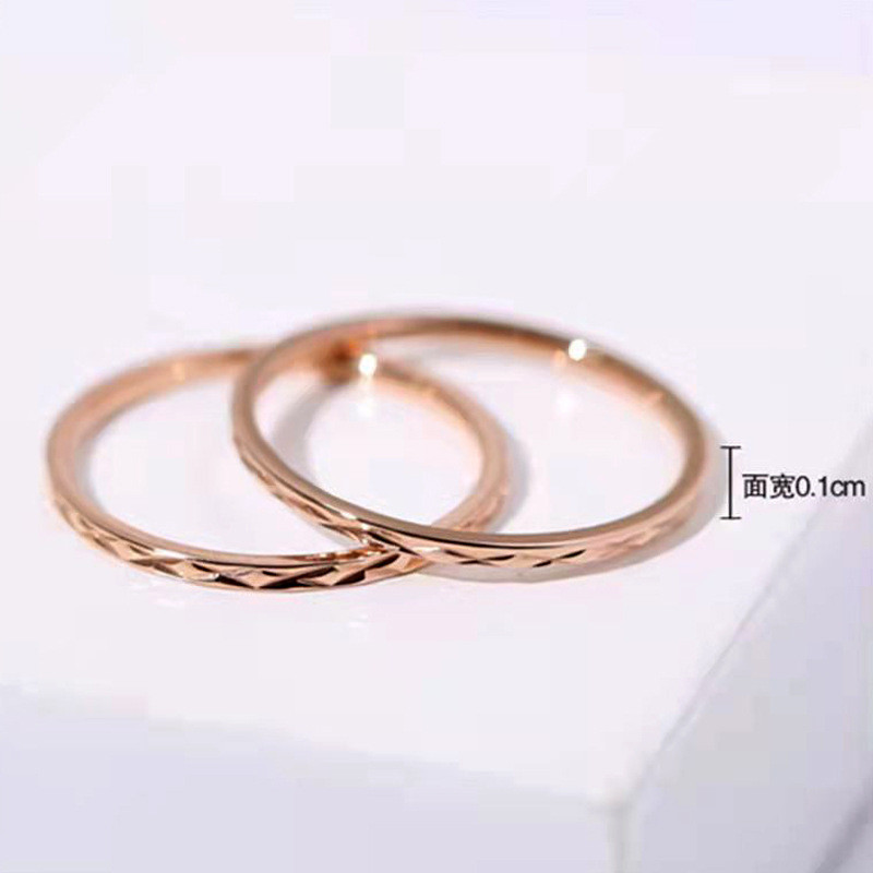 Korea Fashion Titanium Steel Rose Gold Batch Flower Ring Personalized ...