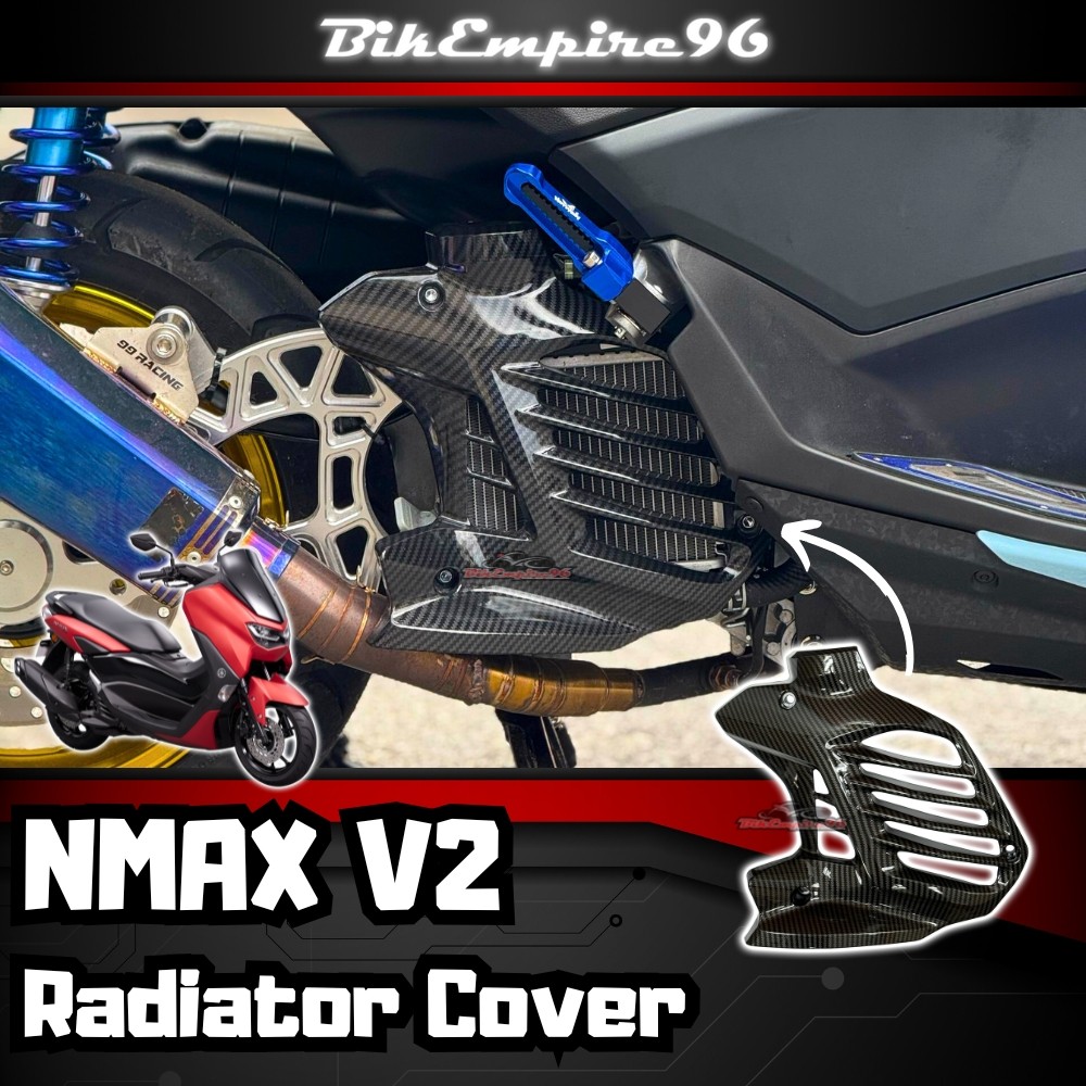 NMAX 155 V2 2025 Radiator Cover Carbon Design Water Transfer For YAMAHA ...