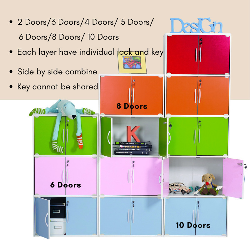 Alora Furniture - CODEY 6 Door Locker/Storage Cabinet/ Almari Berkunci ...