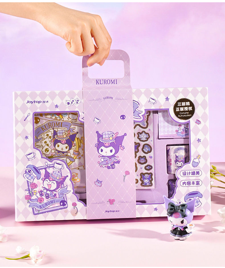 Sanrio Handbook Gift Box Set Kuromi Melody Notebook Cane Material Full ...