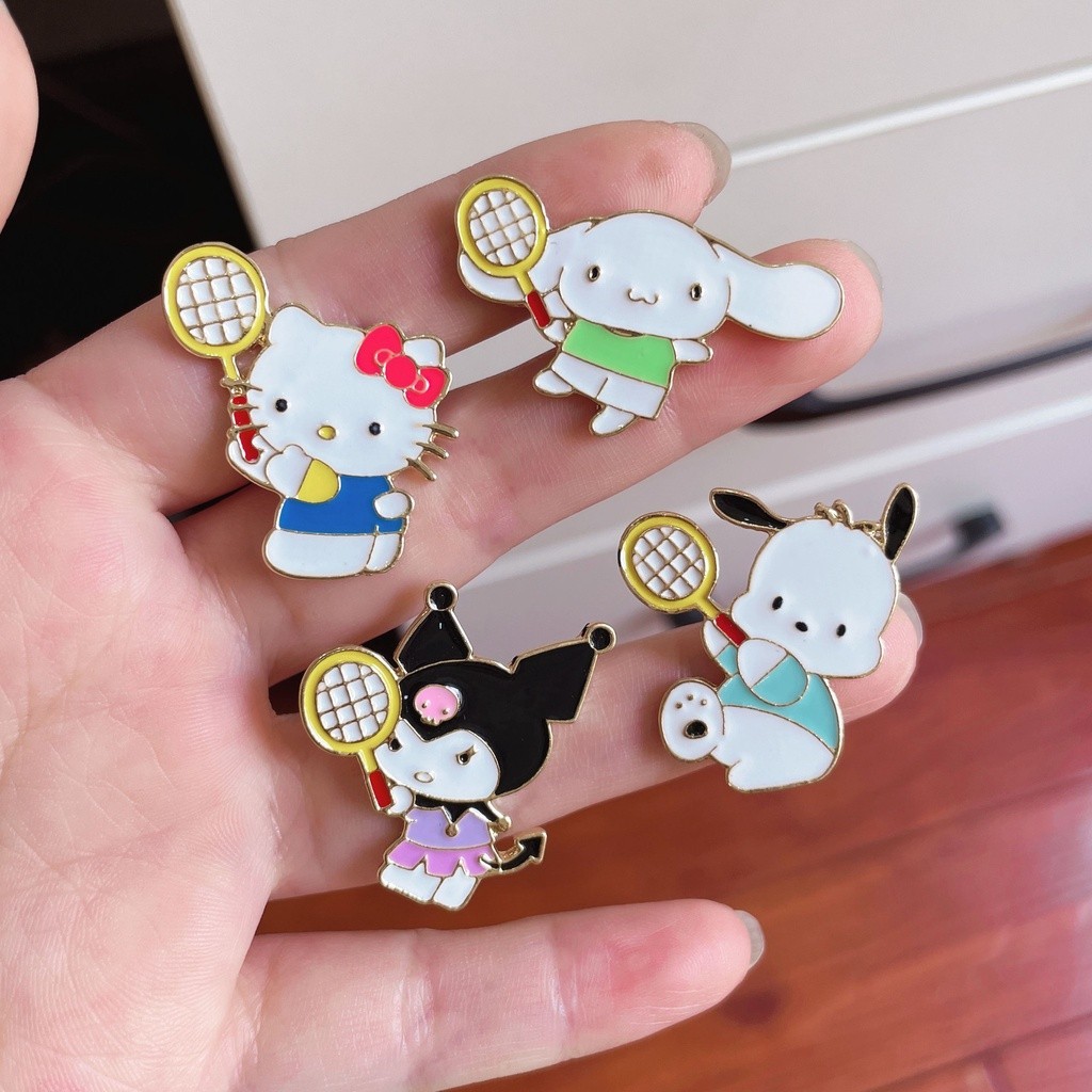 55 Styles Sanrio Brooch Cartoon Anime Action Figures Hello Kitty Kuromi ...