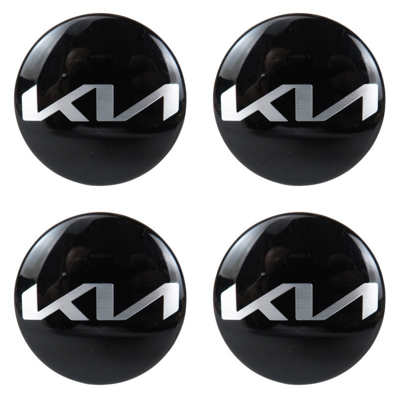 thumbnail image 2 of Kia 58mm Alloy Wheel Centre Caps (Set Of 4) – Genuine Kia Emblem In Gloss Black 2 of 5