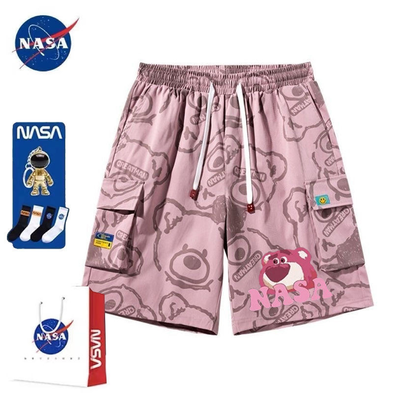 NASA Joint Bear All-print Casual Shorts Summer Men's Sports Loose ...