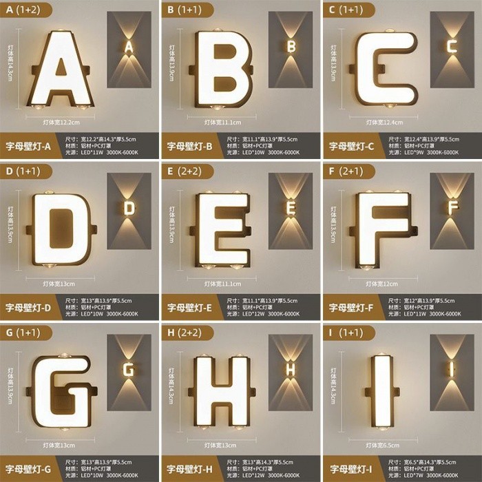 Outdoor Wall Light LED Modern Wall Lamp House Number Logo Indoor ...