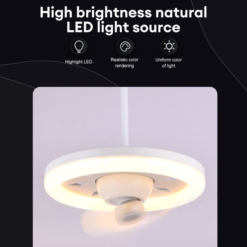 48W 60W Quiet Ceiling Fan with LED Light 360° Rotable Shaking Head ...