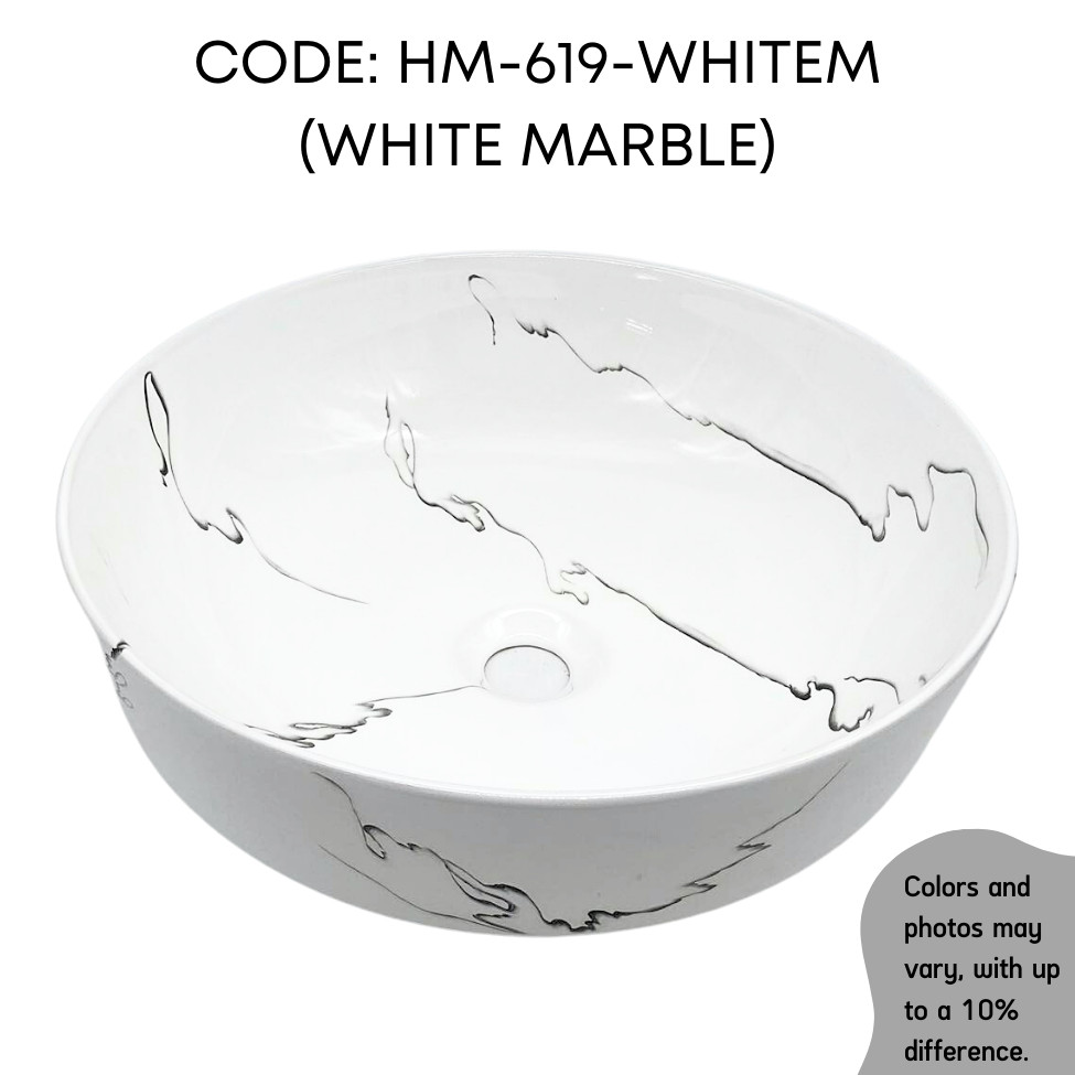HEMOS BATHROOM CERAMIC WASH COUNTERTOP WATER TRANSFER PRINTING MARBLE ...