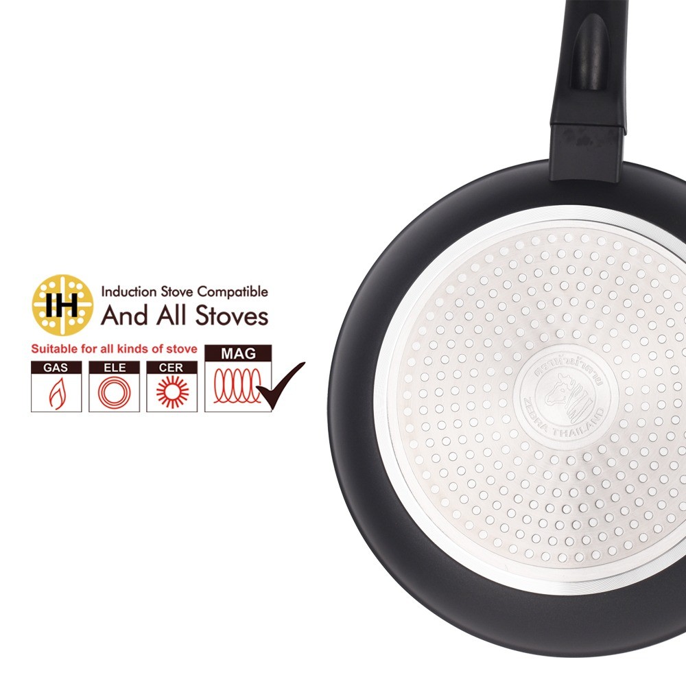 Zebra Extra Plus Non Stick Deep Fry Pan With Glass Lid (28cm) | Shopee ...