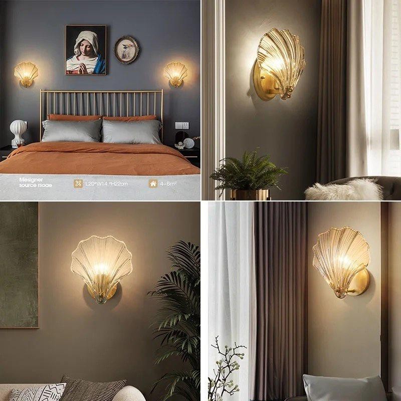 Luxury Sea Shells LED Wall Lamp Lampu Hiasan Lampu Dinding Bilik Wall ...