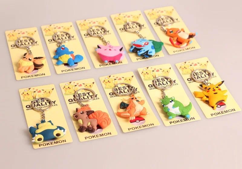 Pokemon Action Figure Pikachu Keychain Anime Snorlax Eevee Backpack ...